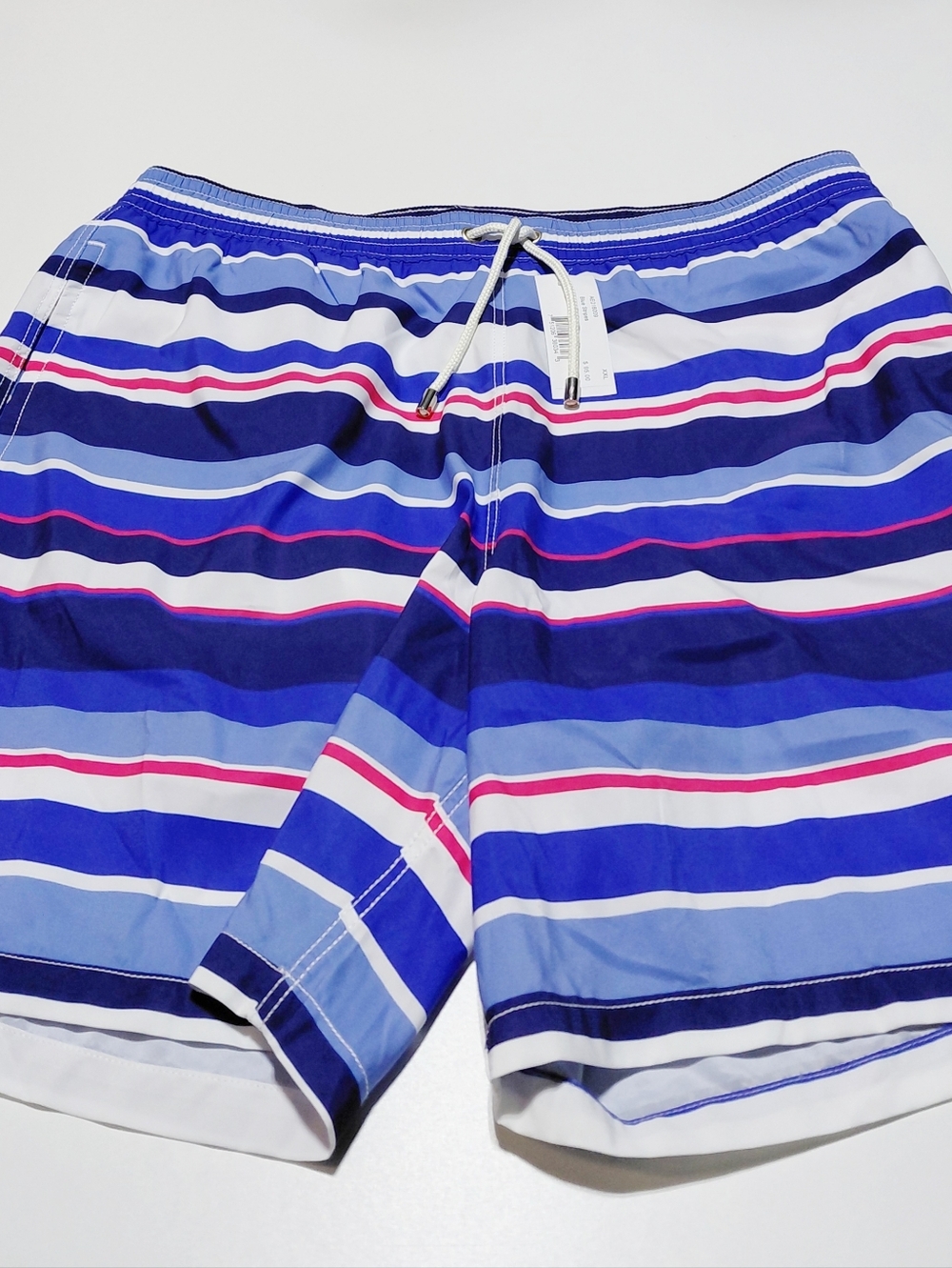 ALLEN EDMONDS Men's Blue Striped Swim Shorts  Size XXL